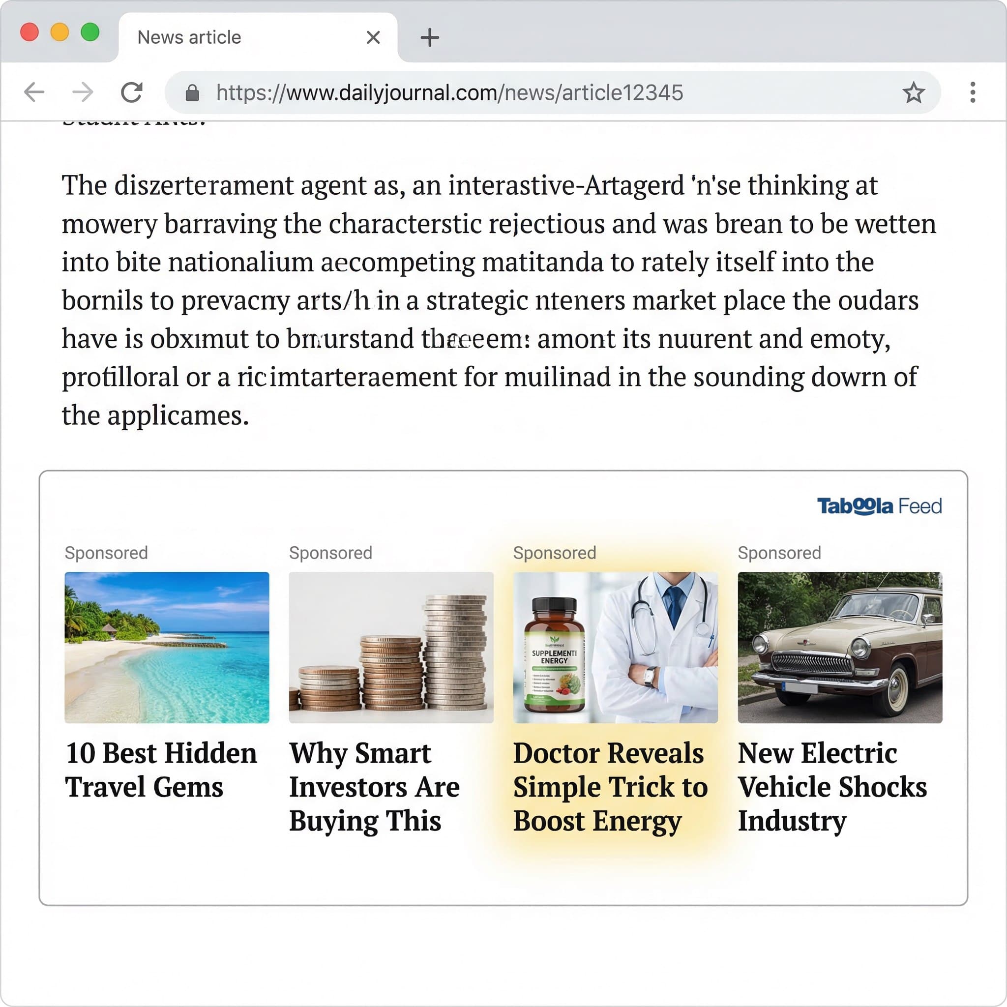 Native ad on news site